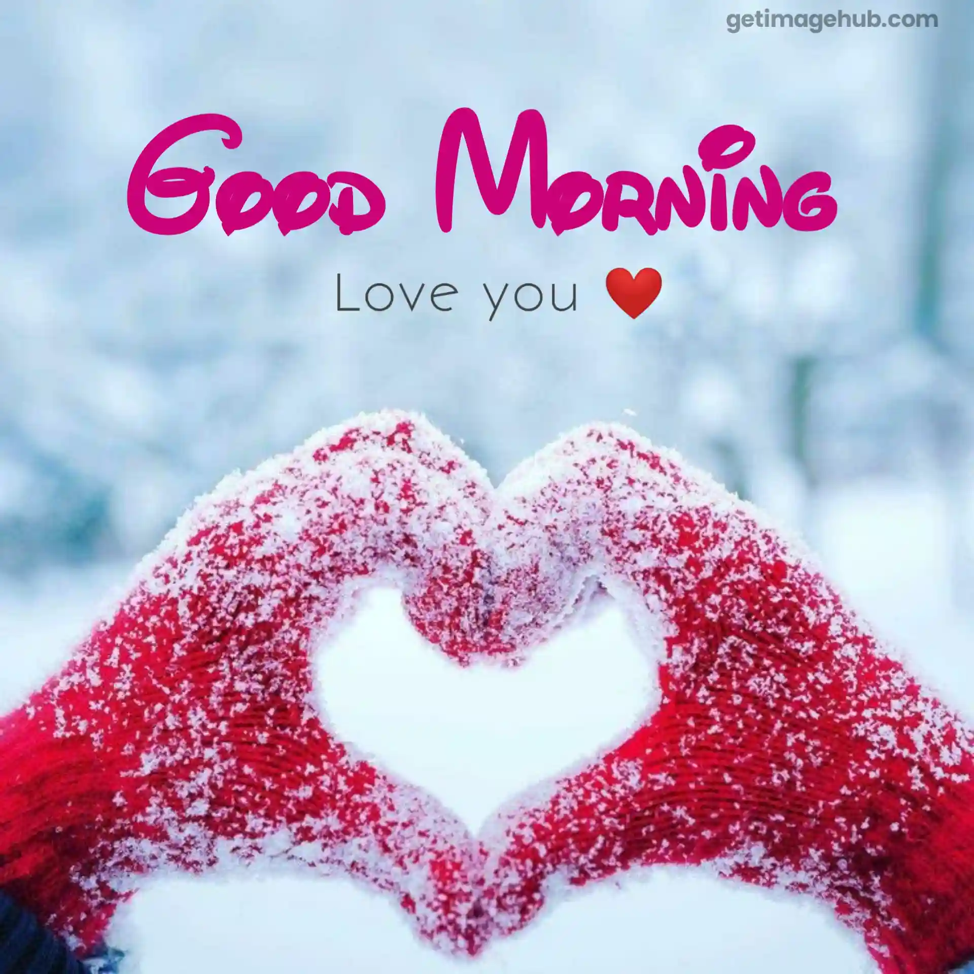 Good Morning With Heart in Snowfall