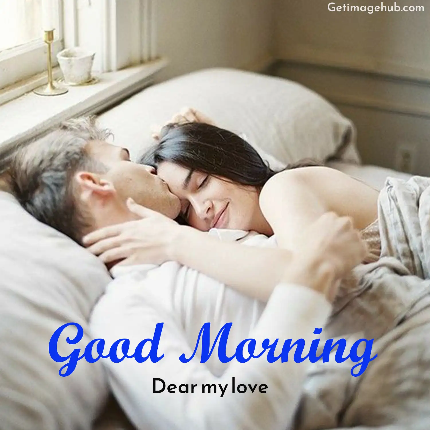Good Morning Kiss Images in Bedroom